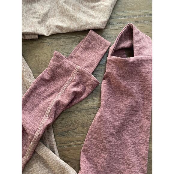 Outdoor Voices Two Piece Yoga Outfit Top M Bottoms L Pink Colorblock - Picture 2 of 4